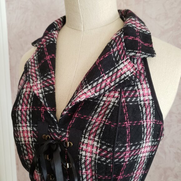 Vintage Tripp NYC Plaid Corset Vest XS - Picture 3 of 11